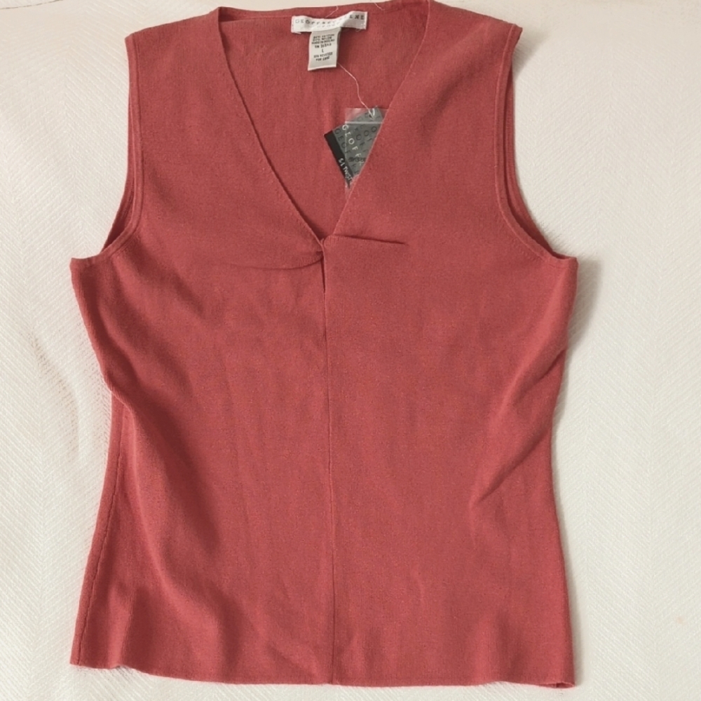 Geoffrey Beene Coral Red Sleeveless‎ Top